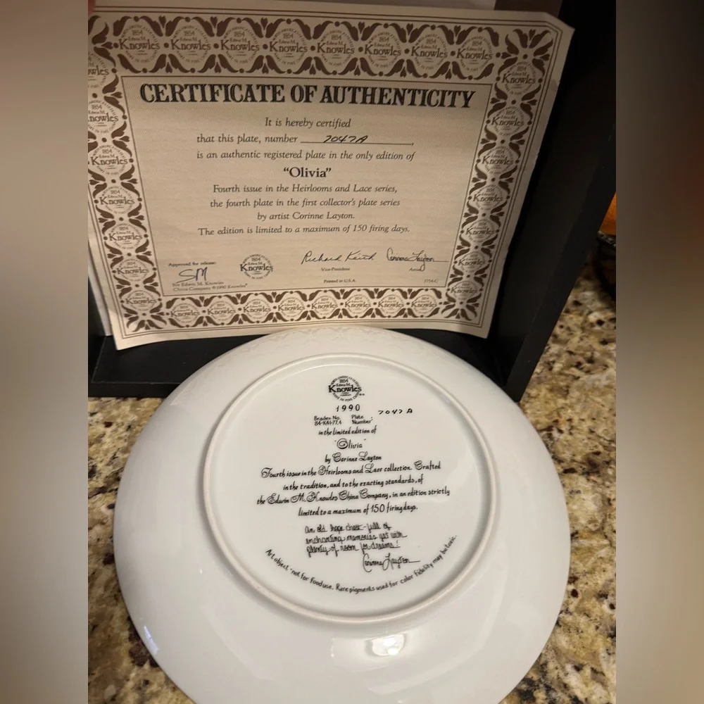 Knowles Girl Collector's Plate with Certificate